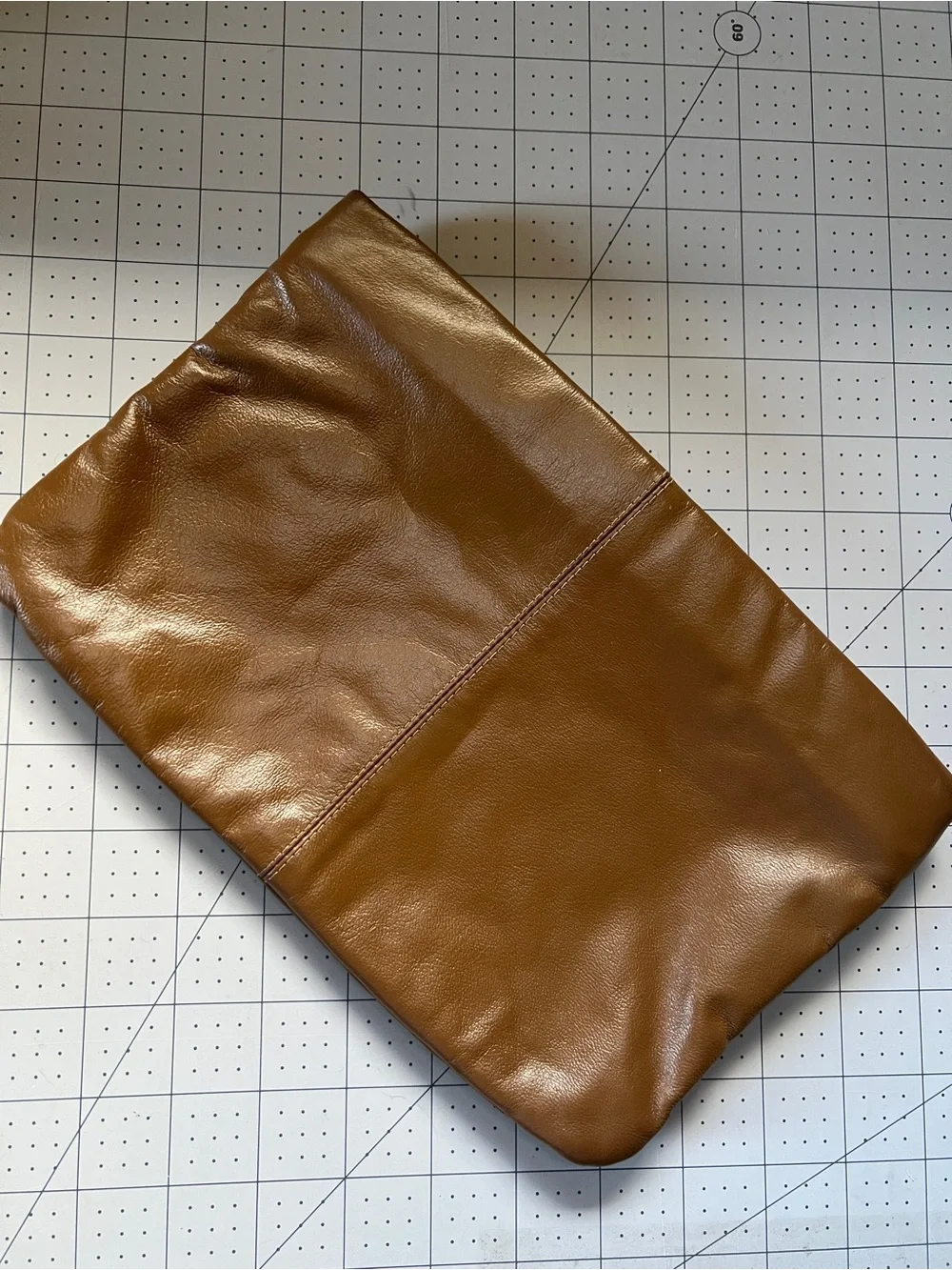 Vintage Leather Zippered Cosmetic Bag